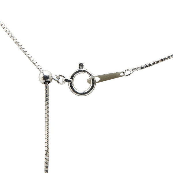 K18WG ホワイトゴールド ひすい1.05ct ダイヤ0.26ct ベネチアン チェーン ネックレス レディース 【中古】