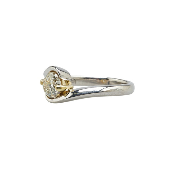 Pt900 プラチナ K18YG イエローゴールド コンビ ダイヤ1.004ct リング 指輪 #51 レディース 11号 【中古】