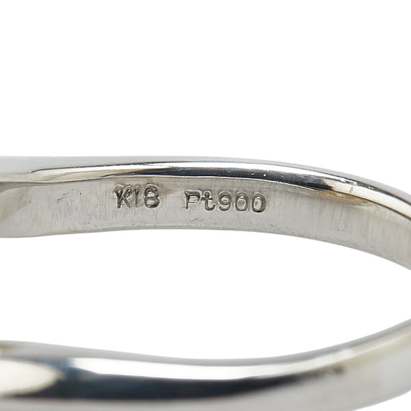 Pt900 プラチナ K18YG イエローゴールド コンビ ダイヤ1.004ct リング 指輪 #51 レディース 11号 【中古】