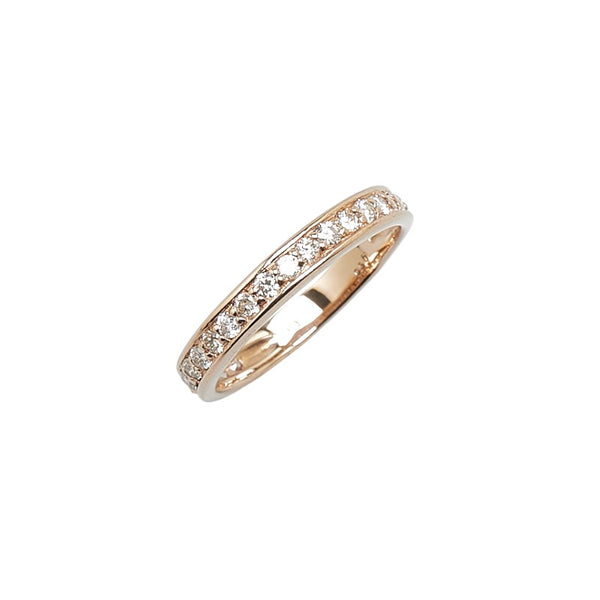 K18PG ピンクゴールド ダイヤ0.50ct ハーフエタニティ リング 指輪 #52 レディース 12号 【中古】
