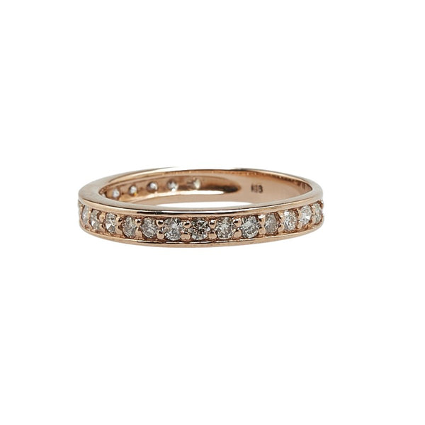 K18PG ピンクゴールド ダイヤ0.50ct ハーフエタニティ リング 指輪 #52 レディース 12号 【中古】