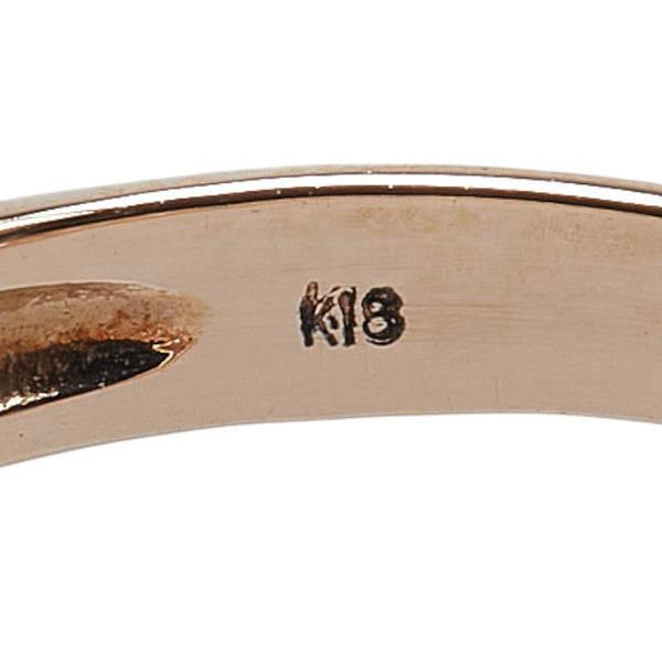 K18PG ピンクゴールド ダイヤ0.50ct ハーフエタニティ リング 指輪 #52 レディース 12号 【中古】