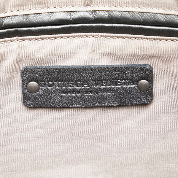 ボッテガヴェネタ イントレチャート セカンドバッグ クラッチバッグ ブラック グレー レザー メンズ BOTTEGAVENETA 【中古】