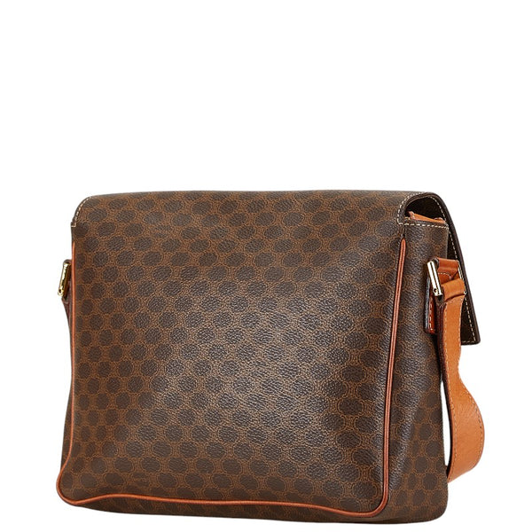 セリーヌ マカダム ショルダーバッグ ブラウン PVC レザー レディース CELINE 【中古】