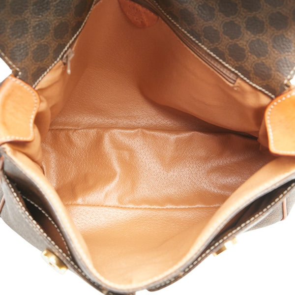 セリーヌ マカダム ショルダーバッグ ブラウン PVC レザー レディース CELINE 【中古】