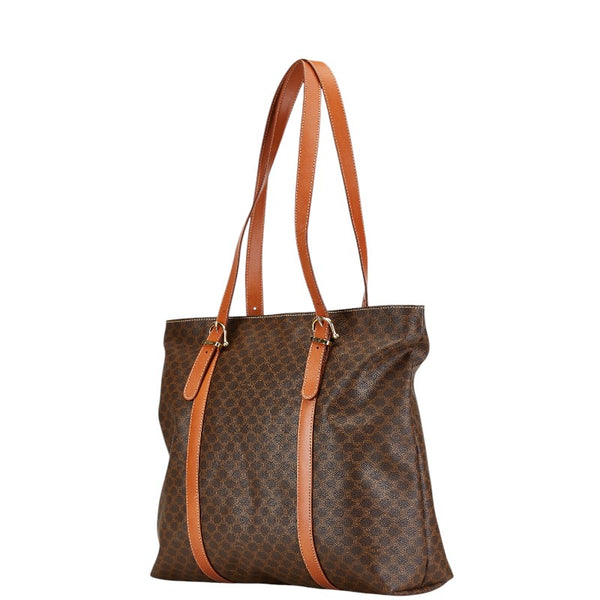 セリーヌ マカダム トートバッグ ブラウン PVC レザー レディース CELINE 【中古】