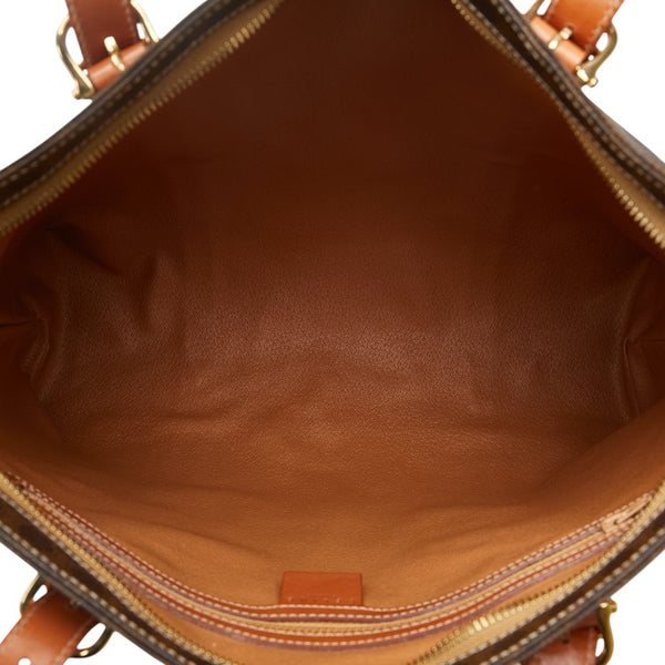 セリーヌ マカダム トートバッグ ブラウン PVC レザー レディース CELINE 【中古】