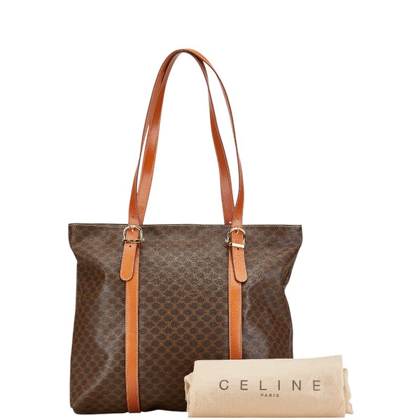 セリーヌ マカダム トートバッグ ブラウン PVC レザー レディース CELINE 【中古】