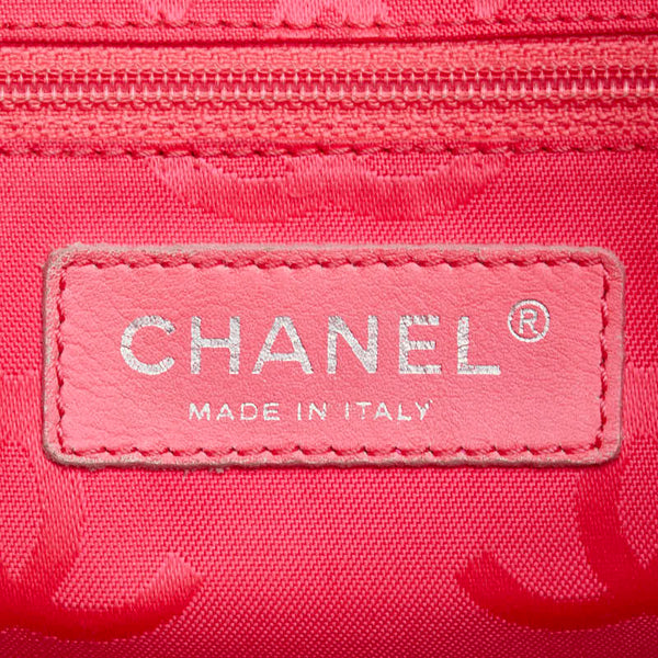 シャネル カンボンライン ココマーク トートバッグ ブラック ホワイト ラムスキン レディース CHANEL 【中古】