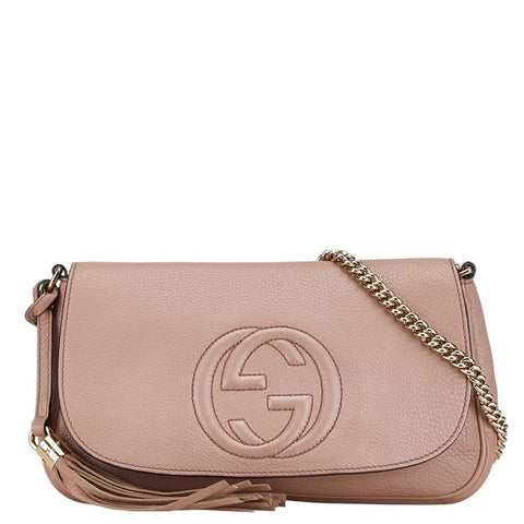 グッチ ソーホー チェーン ショルダーバッグ 336752 ピンク レザー レディース GUCCI 【中古】