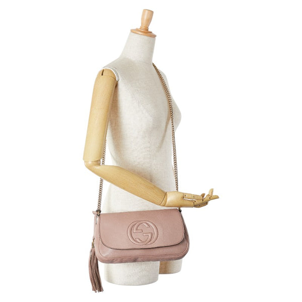 グッチ ソーホー チェーン ショルダーバッグ 336752 ピンク レザー レディース GUCCI 【中古】
