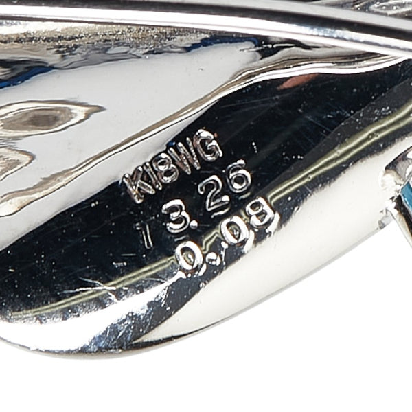 K18WG ホワイトゴールド ブルートパーズ13.26ct ダイヤ0.08ct ブローチ レディース 【中古】