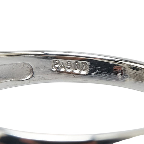 Pt900 プラチナ 黒蝶真珠12mm ダイヤ0.13ct リング 指輪 #57 レディース 17号 【中古】