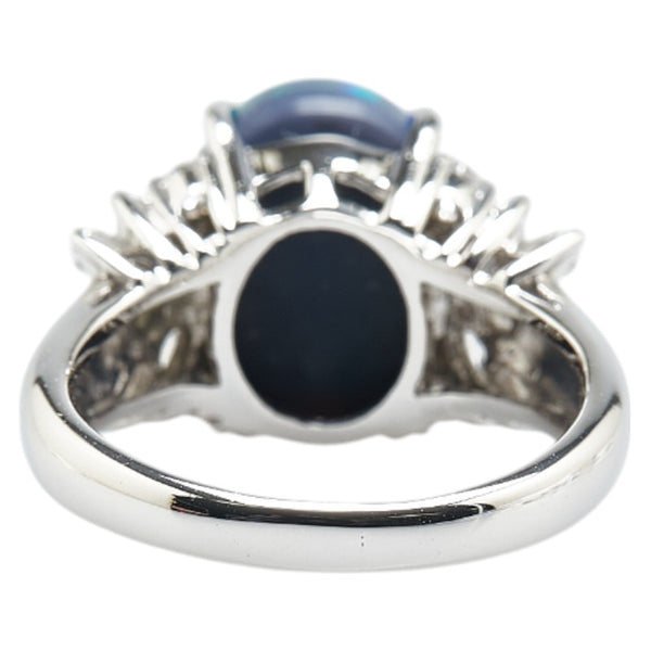 Pt900 プラチナ ブラックオパール5.16ct ダイヤ0.80ct リング 指輪 レディース 16号 【中古】