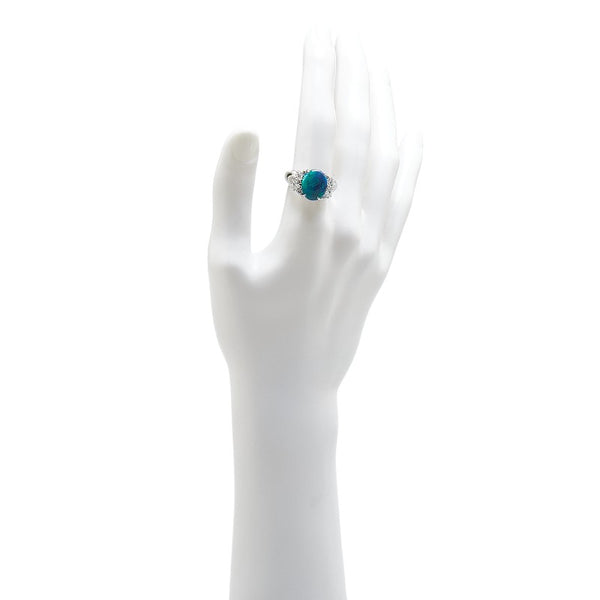 Pt900 プラチナ ブラックオパール5.16ct ダイヤ0.80ct リング 指輪 レディース 16号 【中古】