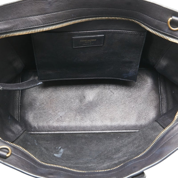 サンローラン YSLロゴ ダウンタウン カバス ハンドバッグ ショルダーバッグ 2WAY 436832 ブラック レザー スウェード レディース SAINT LAURENT 【中古】