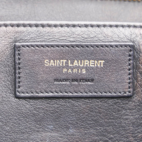 サンローラン YSLロゴ ダウンタウン カバス ハンドバッグ ショルダーバッグ 2WAY 436832 ブラック レザー スウェード レディース SAINT LAURENT 【中古】