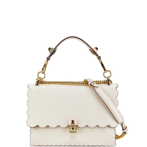 フェンディ キャナイ チェーン ハンドバッグ ショルダーバッグ 2WAY 8BT283 ベージュ レザー レディース FENDI 【中古】