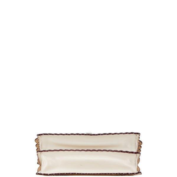 フェンディ キャナイ チェーン ハンドバッグ ショルダーバッグ 2WAY 8BT283 ベージュ レザー レディース FENDI 【中古】