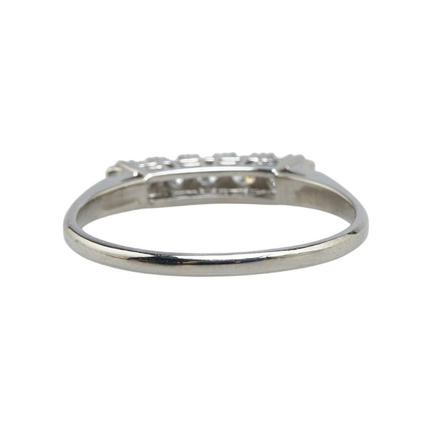 Pt850 プラチナ ダイヤ0.21ct 一文字 リング 指輪 #58 レディース 18号 【中古】