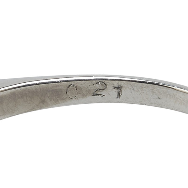 Pt850 プラチナ ダイヤ0.21ct 一文字 リング 指輪 #58 レディース 18号 【中古】