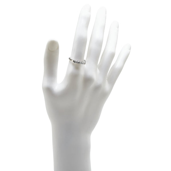 Pt850 プラチナ ダイヤ0.21ct 一文字 リング 指輪 #58 レディース 18号 【中古】