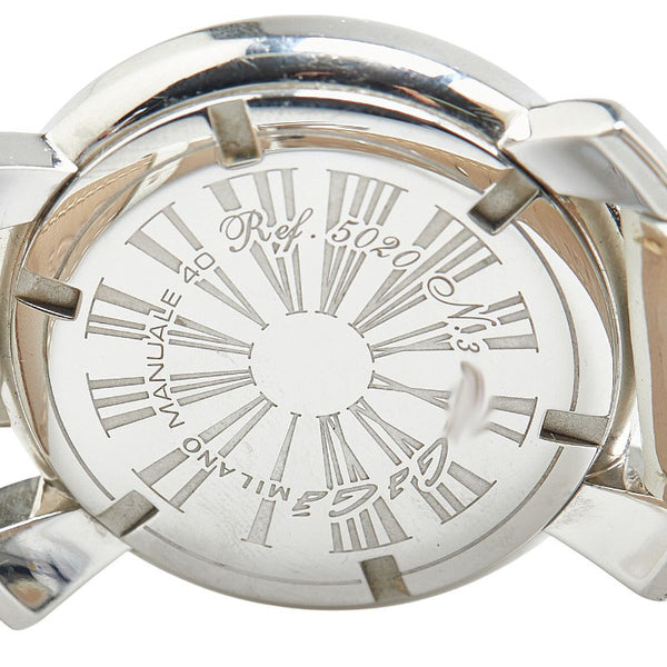 ガガ ミラノ マヌアーレ40 マルチカラー 腕時計 5020 クオーツ ホワイトシェル文字盤 ステンレススチール レザー レディース Gaga Milano 【中古】