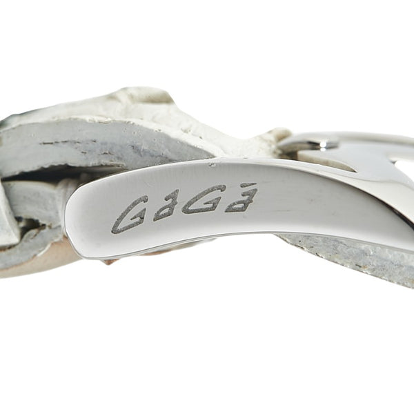 ガガ ミラノ マヌアーレ40 マルチカラー 腕時計 5020 クオーツ ホワイトシェル文字盤 ステンレススチール レザー レディース Gaga Milano 【中古】