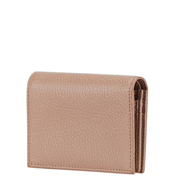 グッチ GGマーモント 二つ折り財布 456126 ベージュ レザー レディース GUCCI 【中古】