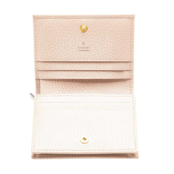 グッチ GGマーモント 二つ折り財布 456126 ベージュ レザー レディース GUCCI 【中古】