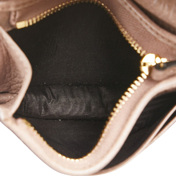 グッチ GGマーモント 二つ折り財布 456126 ベージュ レザー レディース GUCCI 【中古】