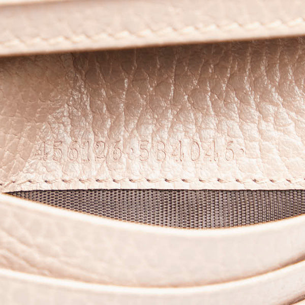 グッチ GGマーモント 二つ折り財布 456126 ベージュ レザー レディース GUCCI 【中古】