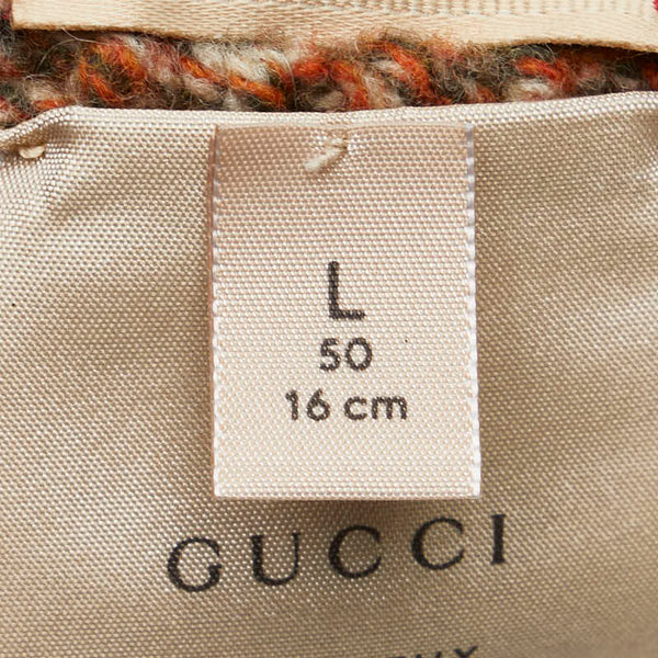 グッチ ニット帽 ニットキャップ サイズ：L 50（16cm） 665749 3K206 オレンジ カーキ ウール レディース GUCCI 【中古】