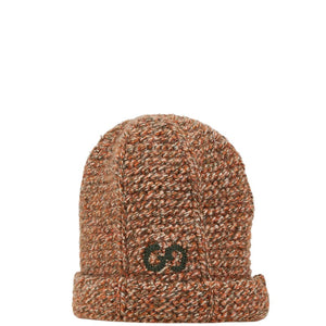 グッチ ニット帽 ニットキャップ サイズ：L 50（16cm） 665749 3K206 オレンジ カーキ ウール レディース GUCCI 【中古】