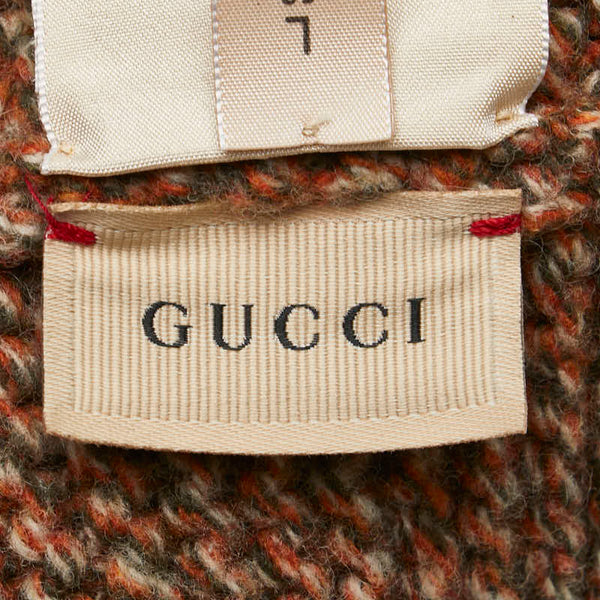 グッチ ニット帽 ニットキャップ サイズ：L 50（16cm） 665749 3K206 オレンジ カーキ ウール レディース GUCCI 【中古】