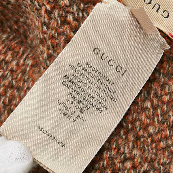 グッチ ニット帽 ニットキャップ サイズ：L 50（16cm） 665749 3K206 オレンジ カーキ ウール レディース GUCCI 【中古】