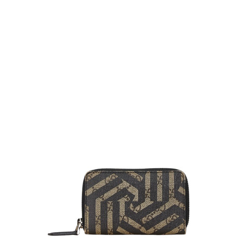 グッチ コインケース 411317 ブラック ベージュ PVC レザー レディース GUCCI 【中古】