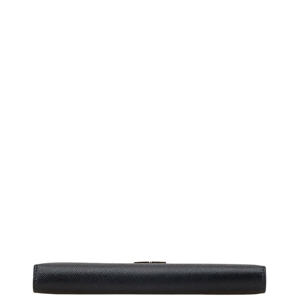 プラダ 三角ロゴプレート 長財布 1MV025 ブラック レザー レディース PRADA 【中古】