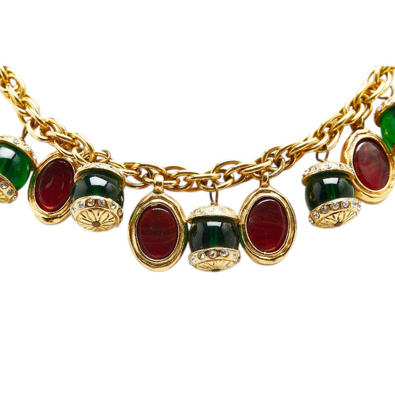 シャネル グリポア ラインストーン ネックレス ゴールド マルチカラー メッキ レディース CHANEL 【中古】