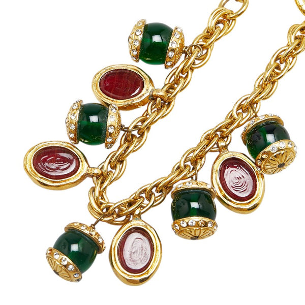 シャネル グリポア ラインストーン ネックレス ゴールド マルチカラー メッキ レディース CHANEL 【中古】