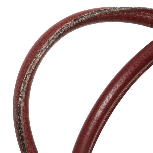 カルティエ マストライン ミニボストンバッグ ハンドバッグ ワインレッド ボルドー レザー レディース CARTIER 【中古】