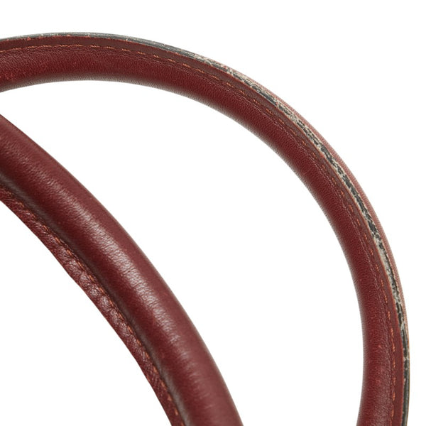 カルティエ マストライン ミニボストンバッグ ハンドバッグ ワインレッド ボルドー レザー レディース CARTIER 【中古】