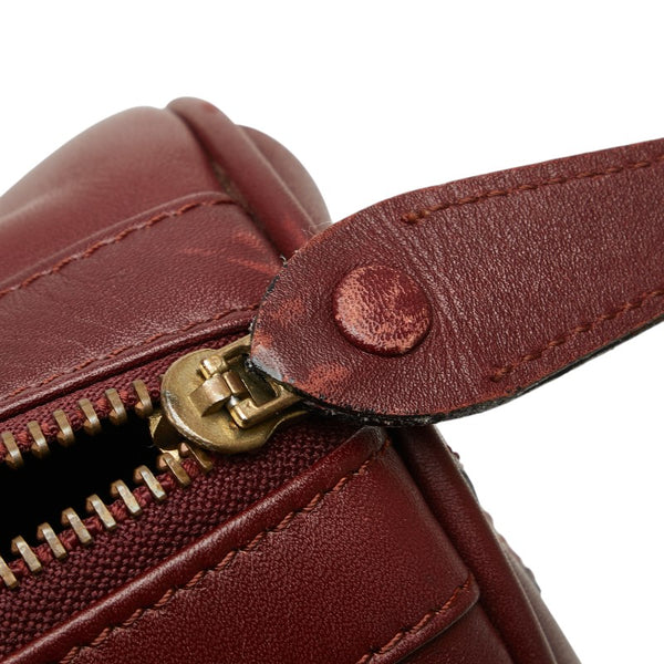 カルティエ マストライン ミニボストンバッグ ハンドバッグ ワインレッド ボルドー レザー レディース CARTIER 【中古】