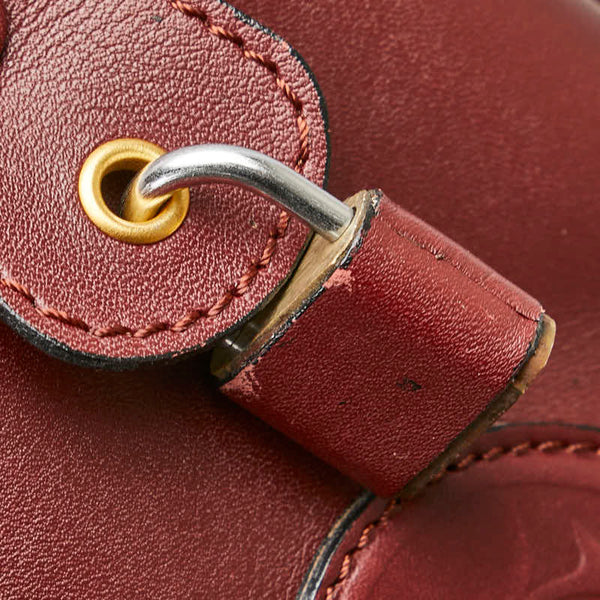 カルティエ マストライン ミニボストンバッグ ハンドバッグ ワインレッド ボルドー レザー レディース CARTIER 【中古】