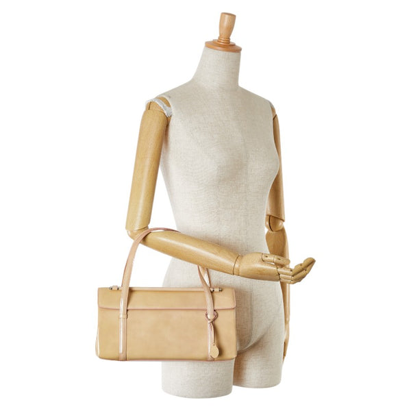 カルティエ カボション ハンドバッグ ベージュ パテントレザー レディース CARTIER 【中古】