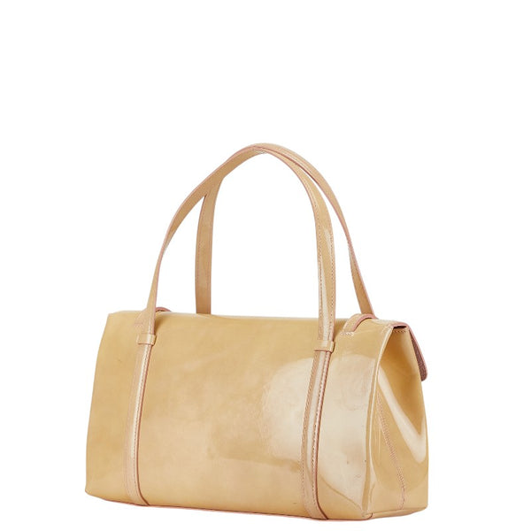 カルティエ カボション ハンドバッグ ベージュ パテントレザー レディース CARTIER 【中古】