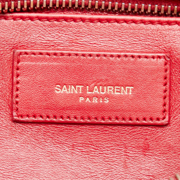 サンローラン プチカバス ハンドバッグ ショルダーバッグ 2WAY 311210 レッド レザー レディース SAINT LAURENT 【中古】
