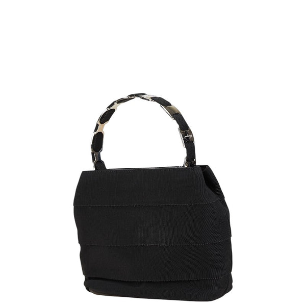 サルヴァトーレフェラガモ ヴァラ ハンドバッグ ショルダーバッグ 2WAY ブラック キャンバス レザー レディース Salvatore Ferragamo 【中古】