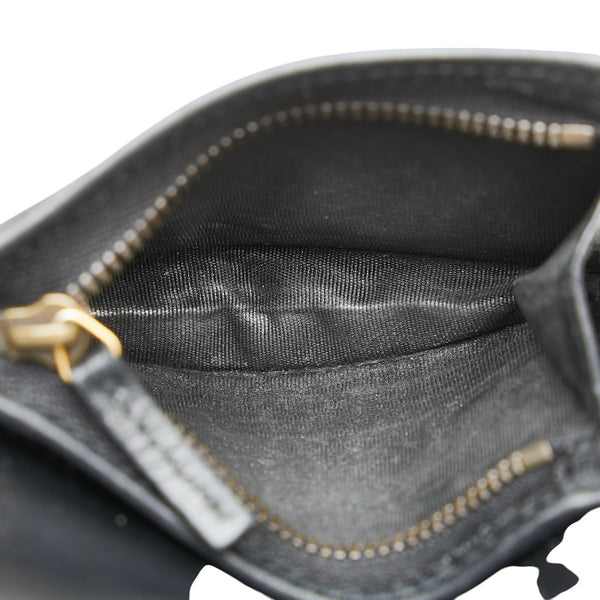 グッチ グッチシマ キャット 猫 二つ折り財布 コンパクトウォレット 548057 ブラック レザー レディース GUCCI 【中古】