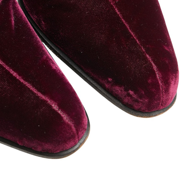 プラダ ショートブーツ ハイヒール サイズ：37 ワインレッド ボルドー ベロア レディース PRADA 【中古】